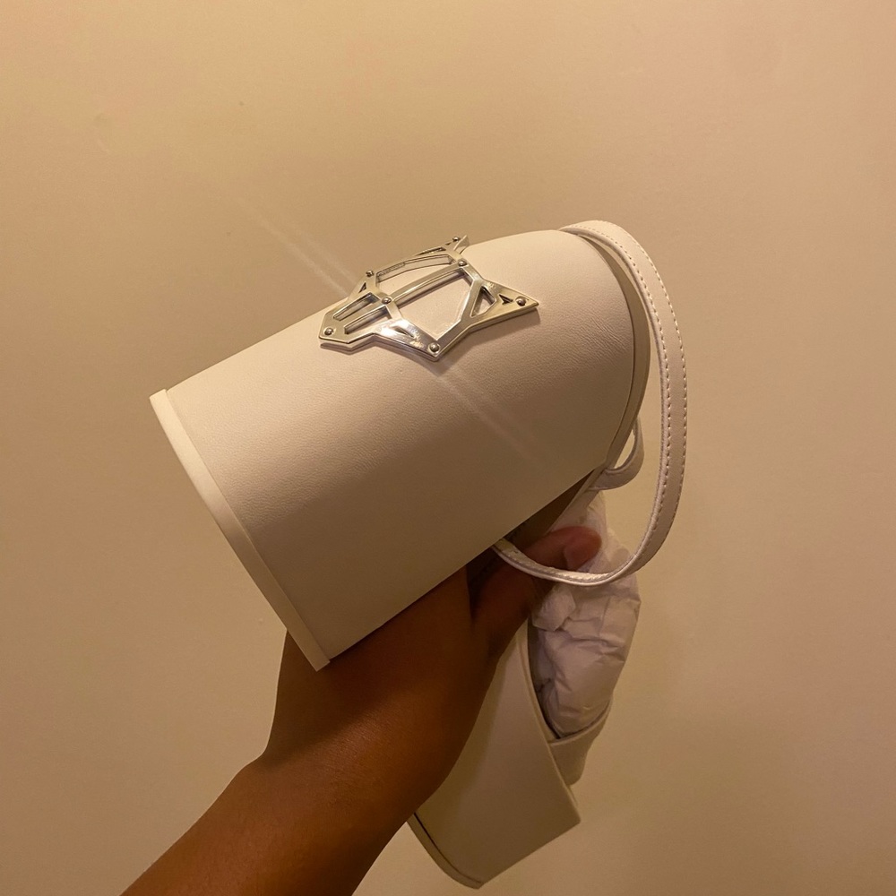 Naked Wolfe Jada White Leather Heels | Brand new | Size EU 39 (US 8)
